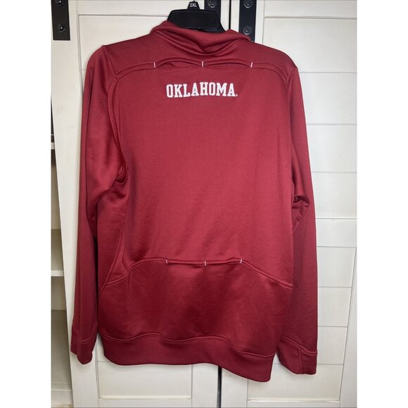 Nike Team Oklahoma Sooners Fit Dry Full Zip Maroon Fleece Zip Jacket Size M - Picture 3 of 14